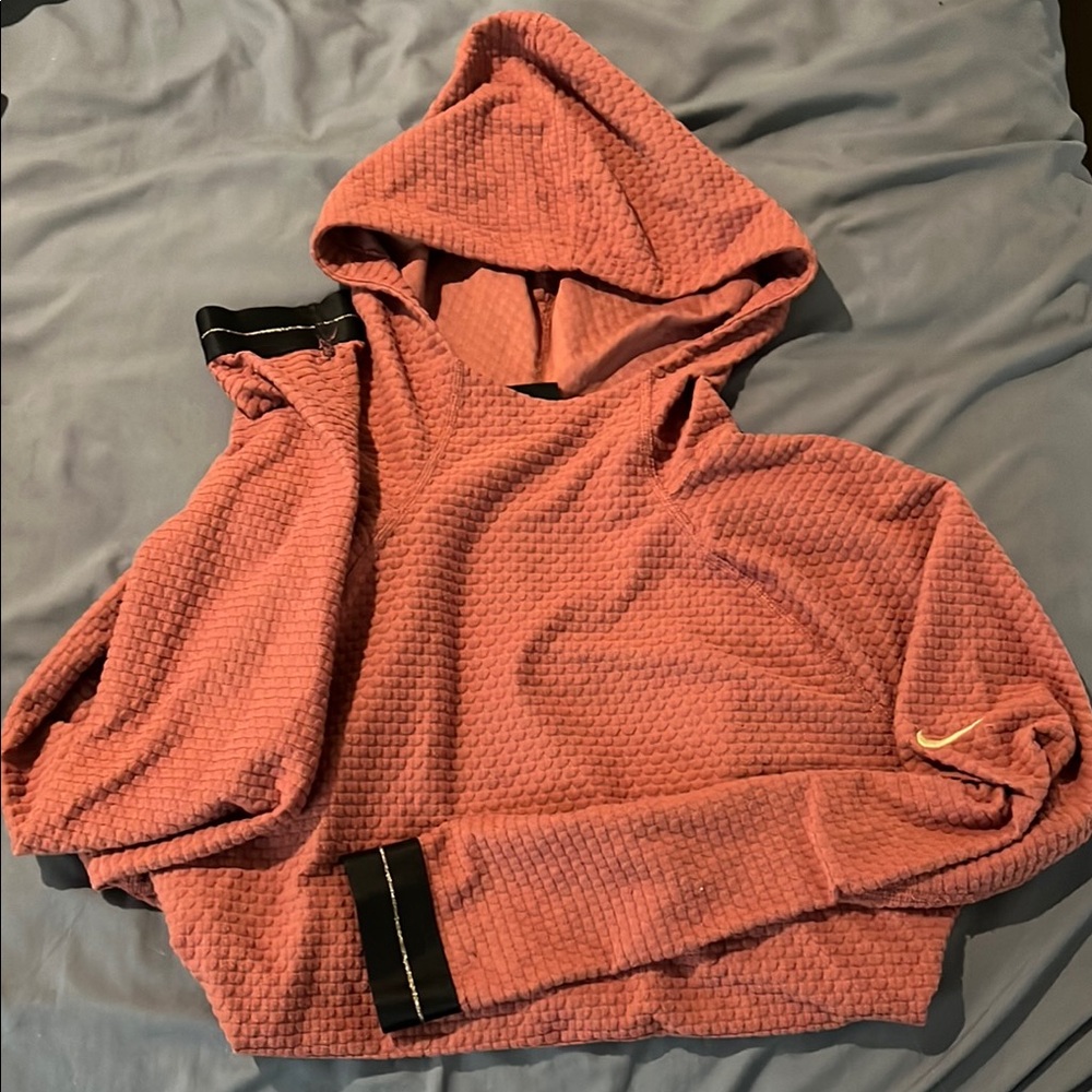 Nike Orange Textured Hoodie